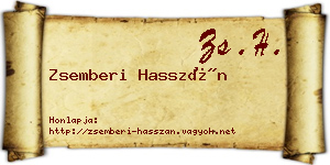 Zsemberi Hasszán névjegykártya